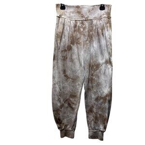 Sundry Womens Pleated Sweatpants Tie-Dye Elastic Waistband  Size 2 Made In USA